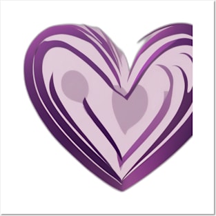 Purple Love Swirl Heart Design No. 697 Posters and Art